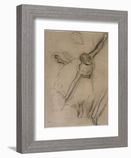 Danseuse au bouquet et étude de bras-Edgar Degas-Framed Giclee Print