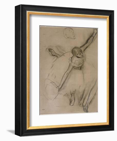 Danseuse au bouquet et étude de bras-Edgar Degas-Framed Giclee Print