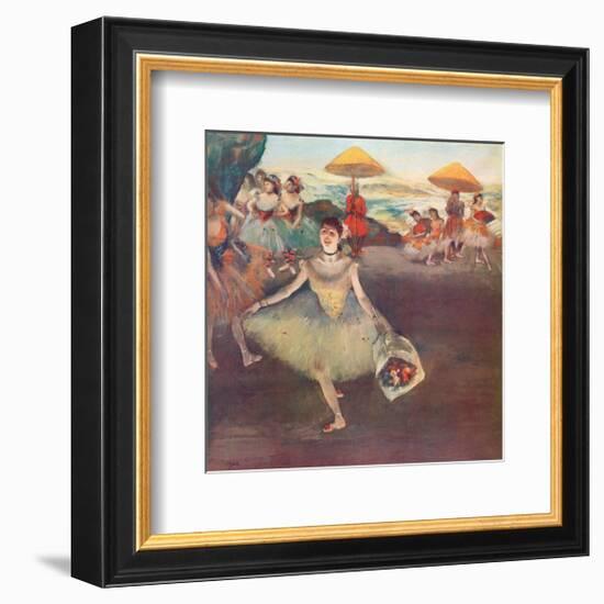 Danseuse au Bouquet Saluant-Edgar Degas-Framed Premium Giclee Print