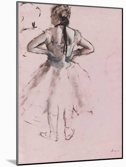 Danseuse debout, de dos, les mains à la taille-Edgar Degas-Mounted Giclee Print