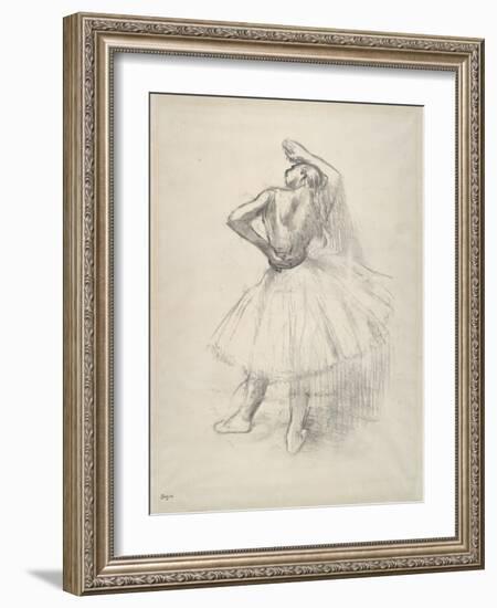 Danseuse debout, le bras droit levé , c.1891-Edgar Degas-Framed Giclee Print