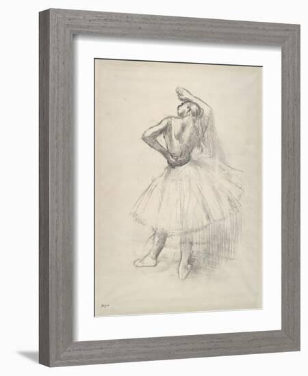 Danseuse debout, le bras droit levé , c.1891-Edgar Degas-Framed Giclee Print