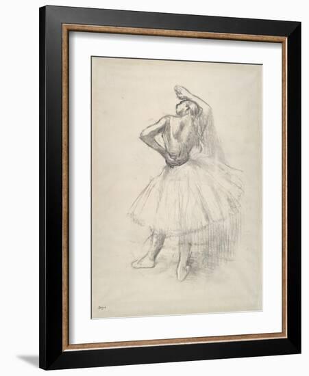 Danseuse debout, le bras droit levé , c.1891-Edgar Degas-Framed Giclee Print