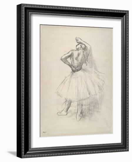 Danseuse debout, le bras droit levé , c.1891-Edgar Degas-Framed Giclee Print