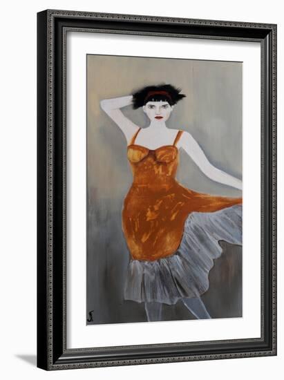 Danseuse in Burnt Orange, 2016-Susan Adams-Framed Giclee Print