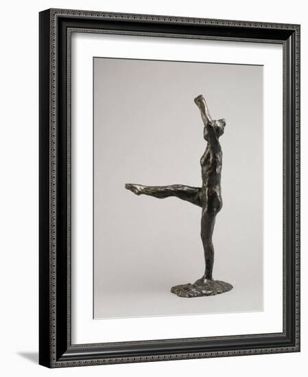 Danseuse, position de quatrième devant sur la jambe gauche, première étude-Edgar Degas-Framed Giclee Print