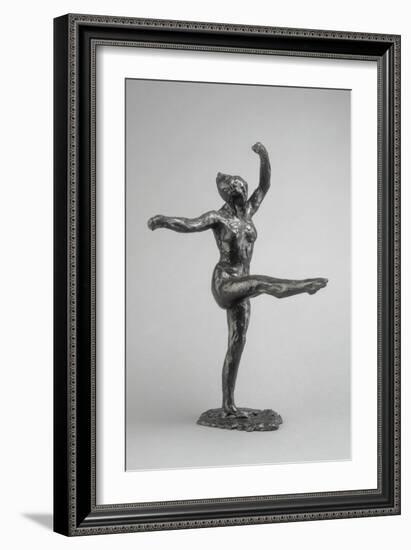 Danseuse, position de quatrième devant sur la jambe gauche, première étude-Edgar Degas-Framed Giclee Print