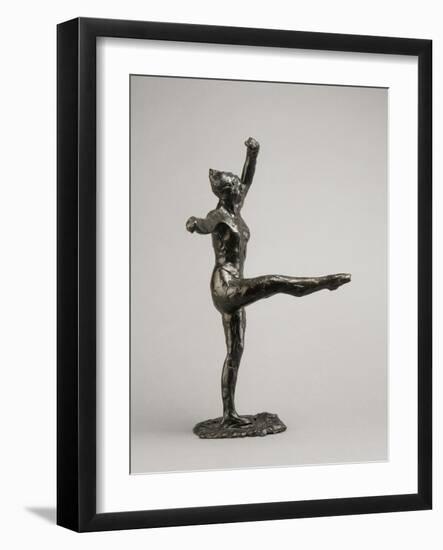 Danseuse, position de quatrième devant sur la jambe gauche, première étude-Edgar Degas-Framed Giclee Print