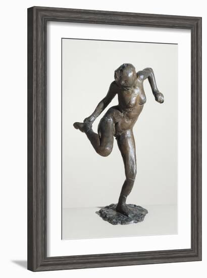 Danseuse regardant la plante de son pied droit; troisième étude-Edgar Degas-Framed Giclee Print