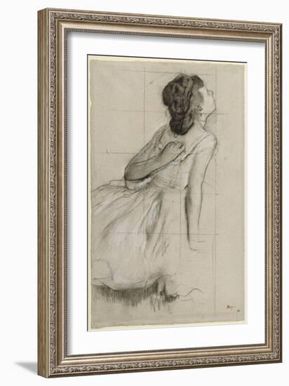 Danseuse, vue de profil sur la droite-Edgar Degas-Framed Giclee Print