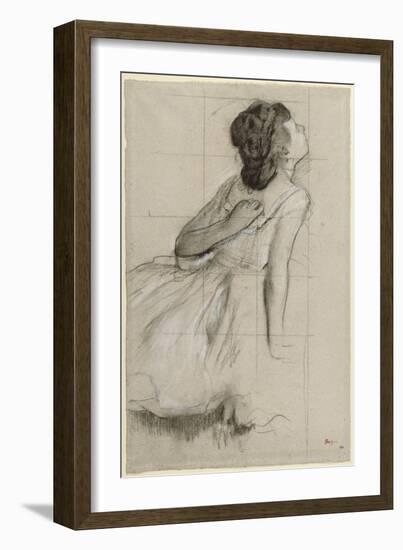 Danseuse, vue de profil sur la droite-Edgar Degas-Framed Giclee Print