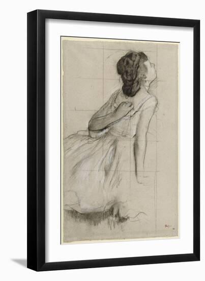 Danseuse, vue de profil sur la droite-Edgar Degas-Framed Giclee Print