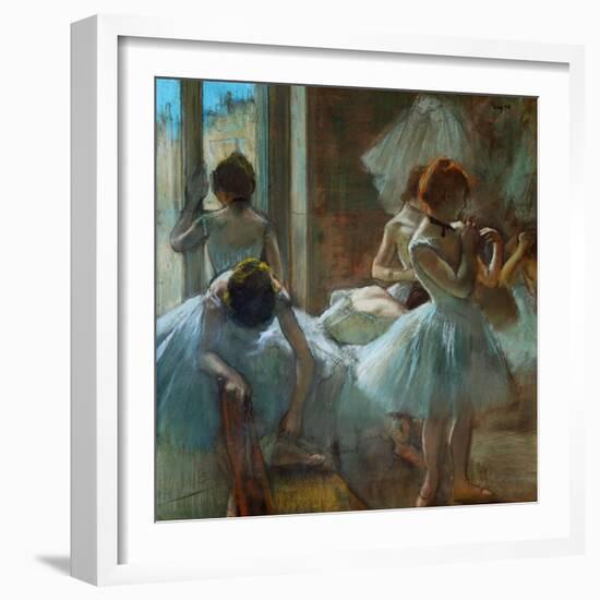 Danseuses en repos (Dancers at rest) Pastel, 1884 or 1885-Edgar Degas-Framed Giclee Print