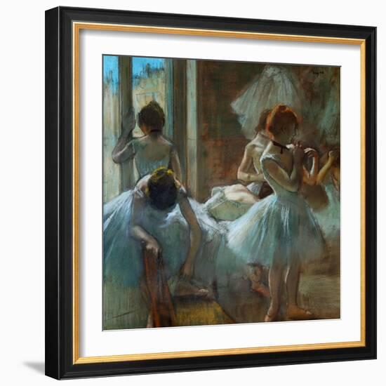 Danseuses en repos (Dancers at rest) Pastel, 1884 or 1885-Edgar Degas-Framed Giclee Print