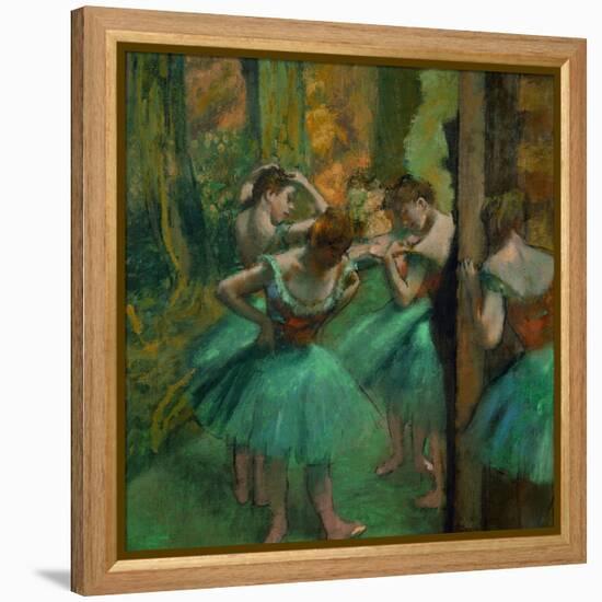 Danseuses en rose et vert-Pink and green dancers, around 1890. Canvas,82,2 x 75,6 cm.-Edgar Degas-Framed Premier Image Canvas