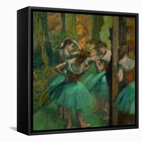 Danseuses en rose et vert-Pink and green dancers, around 1890. Canvas,82,2 x 75,6 cm.-Edgar Degas-Framed Premier Image Canvas