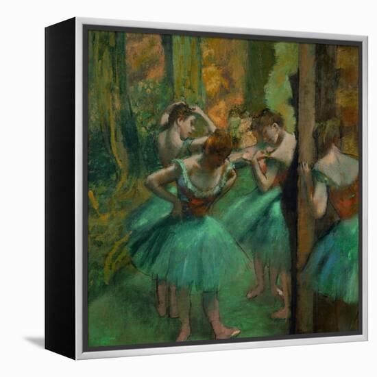 Danseuses en rose et vert-Pink and green dancers, around 1890. Canvas,82,2 x 75,6 cm.-Edgar Degas-Framed Premier Image Canvas