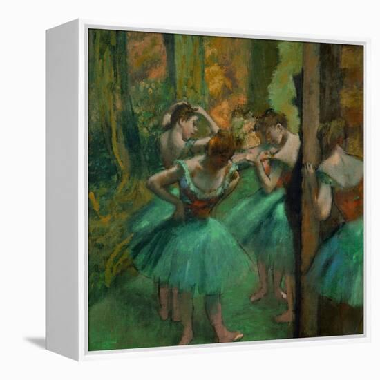 Danseuses en rose et vert-Pink and green dancers, around 1890. Canvas,82,2 x 75,6 cm.-Edgar Degas-Framed Premier Image Canvas