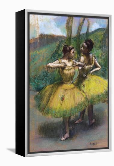 Danseuses Jupes Jaunes (Deux Danseuses En Jaun)-Edgar Degas-Framed Premier Image Canvas