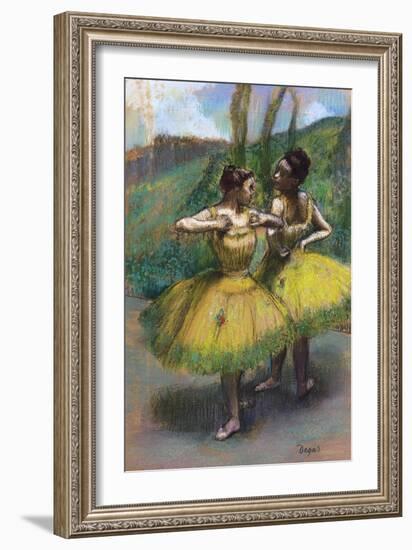 Danseuses Jupes Jaunes (Deux Danseuses En Jaun)-Edgar Degas-Framed Giclee Print