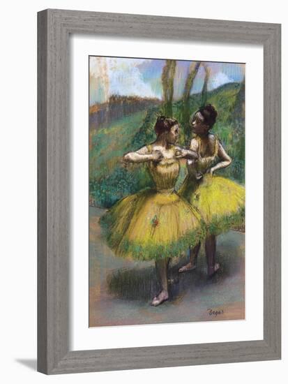 Danseuses Jupes Jaunes (Deux Danseuses En Jaun)-Edgar Degas-Framed Giclee Print