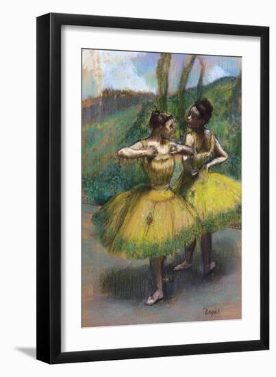 Danseuses Jupes Jaunes (Deux Danseuses En Jaun)-Edgar Degas-Framed Giclee Print