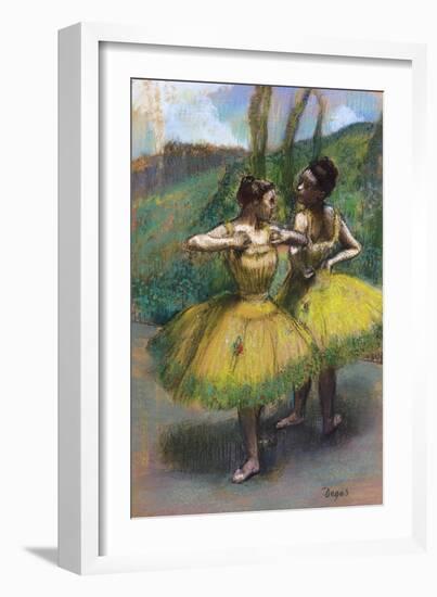 Danseuses Jupes Jaunes (Deux Danseuses En Jaun)-Edgar Degas-Framed Giclee Print