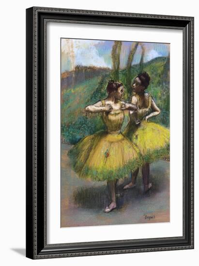 Danseuses Jupes Jaunes (Deux Danseuses En Jaun)-Edgar Degas-Framed Giclee Print