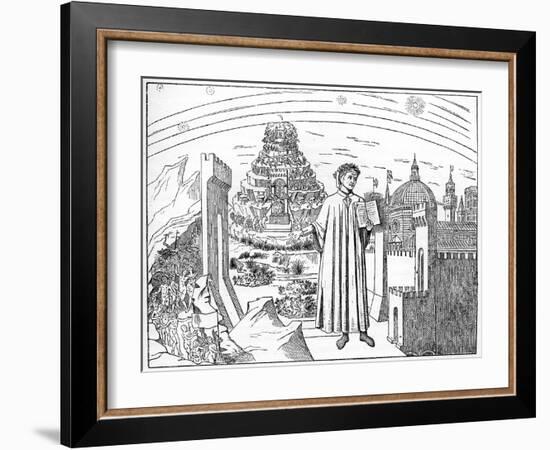 Dante (1265-132), Florence and the Seven Circles of Hell, 1882-Domenico di Michelino-Framed Giclee Print