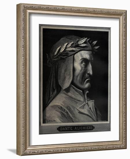 Dante Alighieri (1265-132), 1860-Gustave Doré-Framed Giclee Print