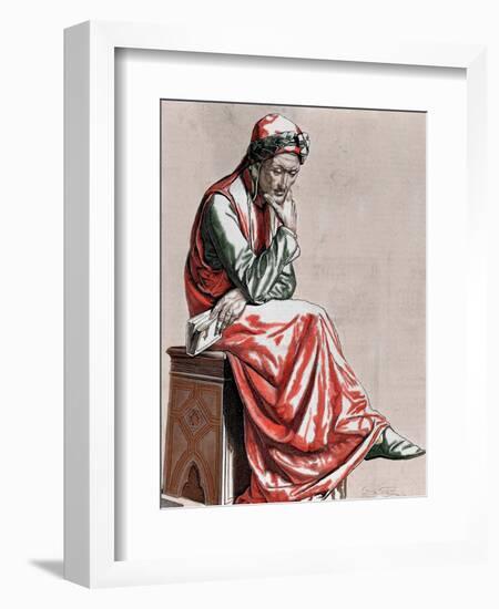 Dante Alighieri (1265-1321). Italian Poet-null-Framed Giclee Print