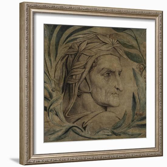 Dante Alighieri, C.1800-03 (Pen and Ink with Tempera on Canvas)-William Blake-Framed Giclee Print