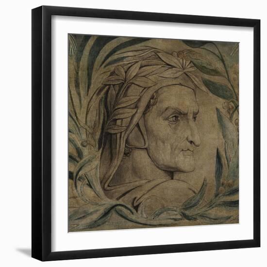 Dante Alighieri, C.1800-03 (Pen and Ink with Tempera on Canvas)-William Blake-Framed Giclee Print