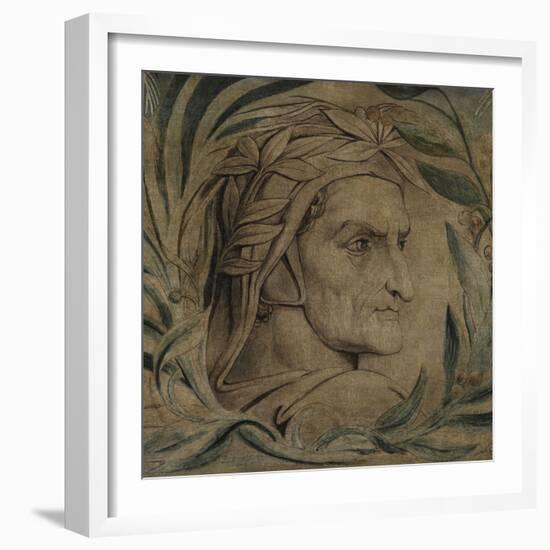Dante Alighieri, C.1800-03 (Pen and Ink with Tempera on Canvas)-William Blake-Framed Giclee Print