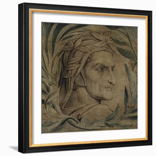 Dante Alighieri, C.1800-03 (Pen and Ink with Tempera on Canvas)-William Blake-Framed Giclee Print