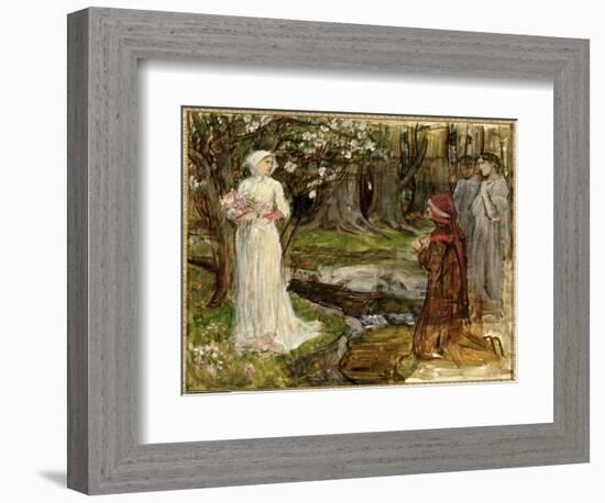 Dante and Beatrice, C.1916-17 (Oil on Canvas)-John William Waterhouse-Framed Giclee Print