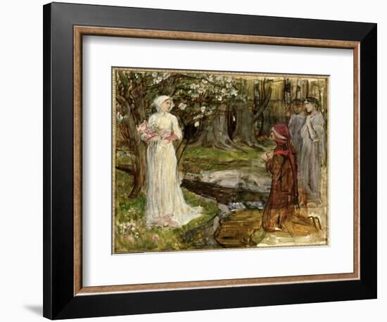 Dante and Beatrice, C.1916-17 (Oil on Canvas)-John William Waterhouse-Framed Giclee Print