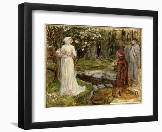 Dante and Beatrice, C.1916-17 (Oil on Canvas)-John William Waterhouse-Framed Giclee Print