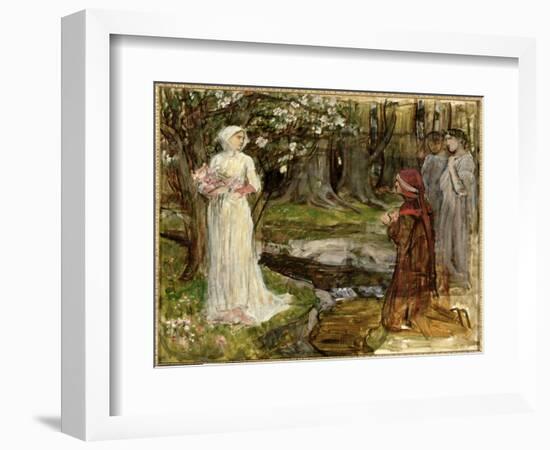 Dante and Beatrice, C.1916-17 (Oil on Canvas)-John William Waterhouse-Framed Giclee Print