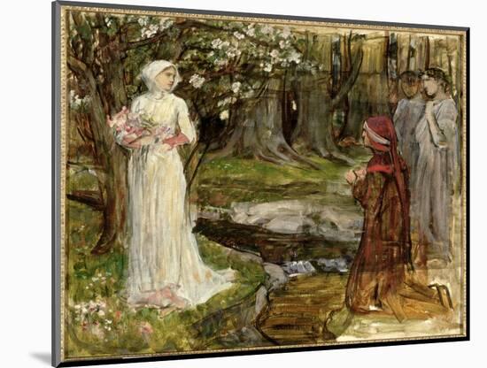 Dante and Beatrice, C.1916-17 (Oil on Canvas)-John William Waterhouse-Mounted Giclee Print