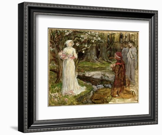 Dante and Beatrice, C.1916-17 (Oil on Canvas)-John William Waterhouse-Framed Giclee Print