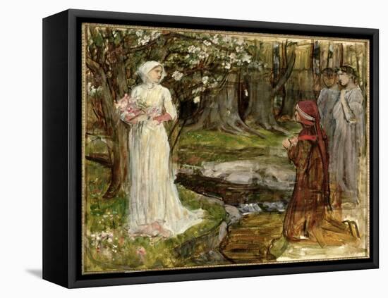 Dante and Beatrice, C.1916-17 (Oil on Canvas)-John William Waterhouse-Framed Premier Image Canvas