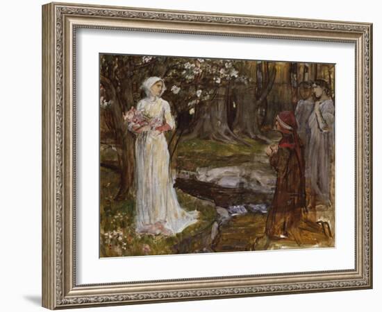 Dante and Beatrice-John William Waterhouse-Framed Giclee Print