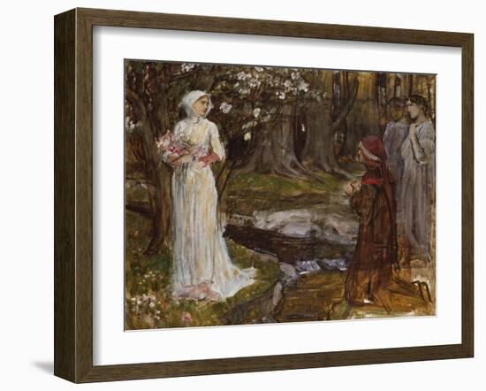 Dante and Beatrice-John William Waterhouse-Framed Giclee Print