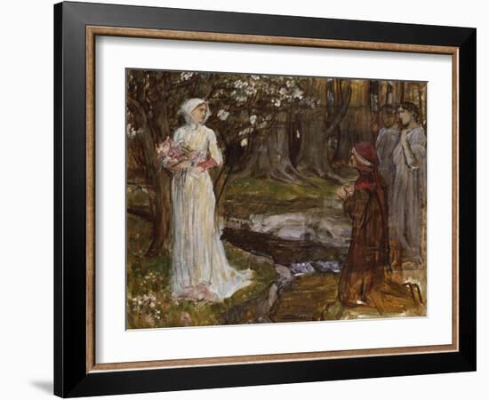 Dante and Beatrice-John William Waterhouse-Framed Giclee Print