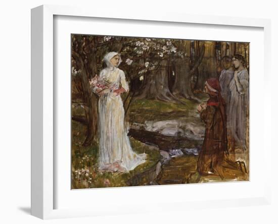 Dante and Beatrice-John William Waterhouse-Framed Giclee Print