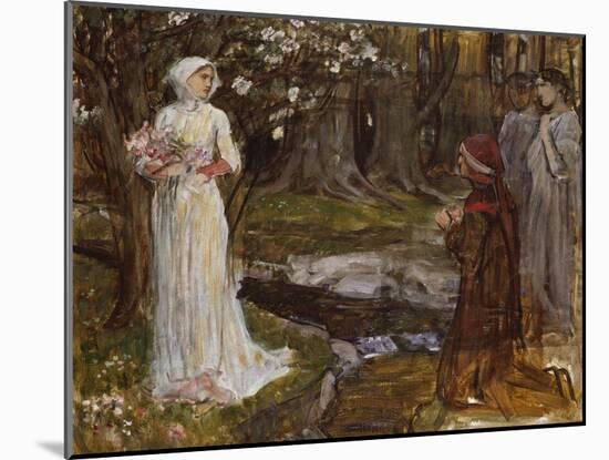 Dante and Beatrice-John William Waterhouse-Mounted Giclee Print