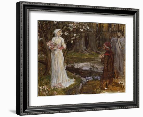 Dante and Beatrice-John William Waterhouse-Framed Giclee Print