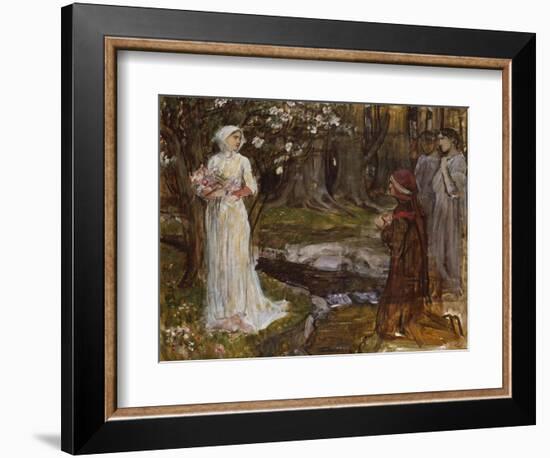 Dante and Beatrice-John William Waterhouse-Framed Giclee Print