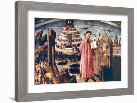 Dante and His Poem the 'Divine Comedy, 1465-Domenico di Michelino-Framed Giclee Print